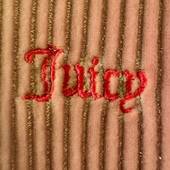 NWT Juicy Couture Pink And Silver Embroidered Corduroy - Picture 3 of 11